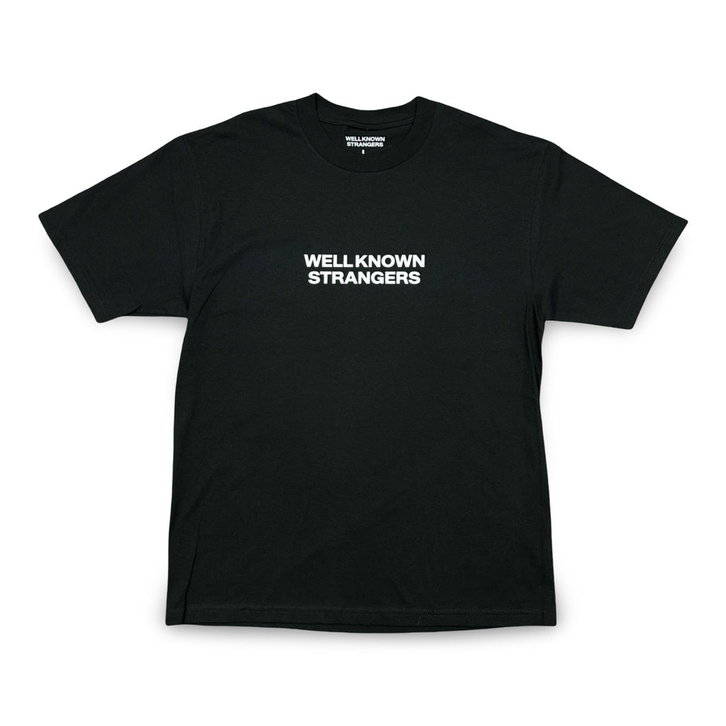 WELL KNOWN STRANGERS LOGO TEE BLACK